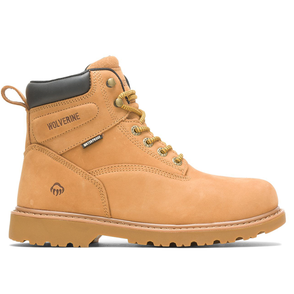 Wolverine Men's Floorhand Waterproof 6 Inch Boots with Steel Toe- Wheat from Columbia Safety